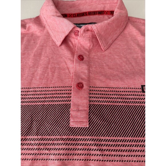 Dixxon Shirt Mens 2X Striped Polo Stitch Premium Golf Performance Red/Black - Picture 2 of 9